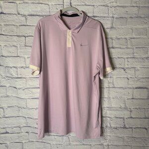 Nike Mens Dri Fit XL Golf Shirt Lilac with white